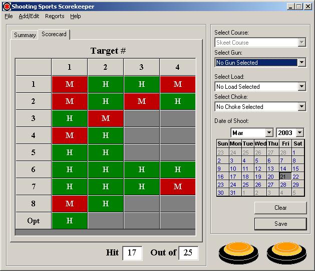 Free trap shooting score sheet